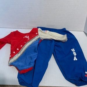 American Girl Doll RETIRED Team USA Gymnastics Leotard and Jogger Pants
